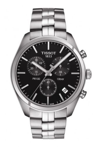 Tissot PR 100 Chronograph Quartz 41 Stainless Steel / Black / Bracelet